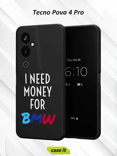 Case it Чехол на Tecno Pova 4 Proс принтом I need money