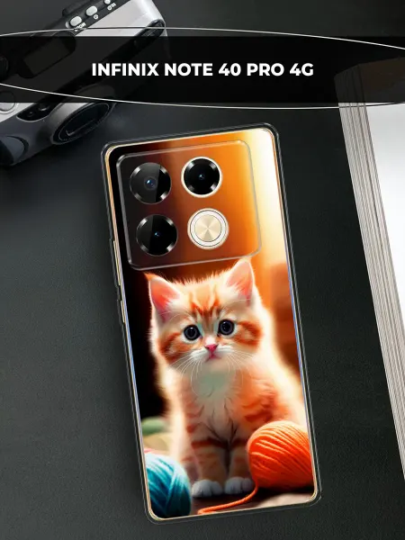Мобилиус Чехол на Infinix Note 40 Pro (4G) с принтом Японский кот