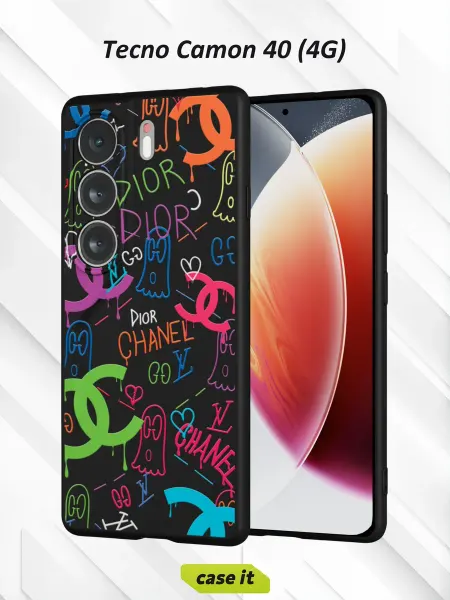 Case it Чехол на Tecno Camon 40 4Gс принтом Бренды