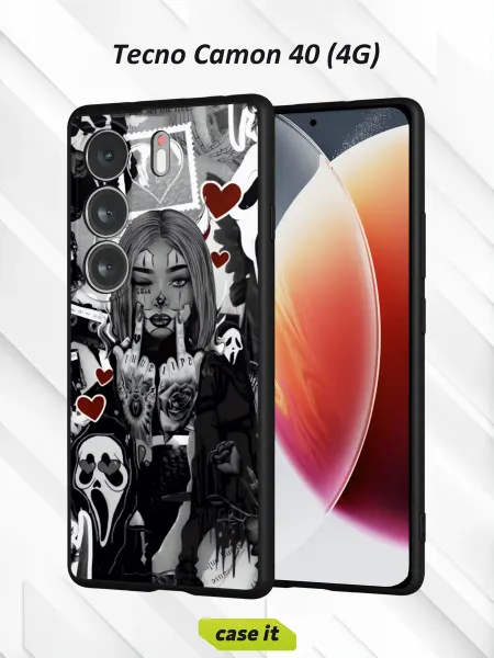 Case it Чехол на Tecno Camon 40 4Gс принтом Готическая девушка