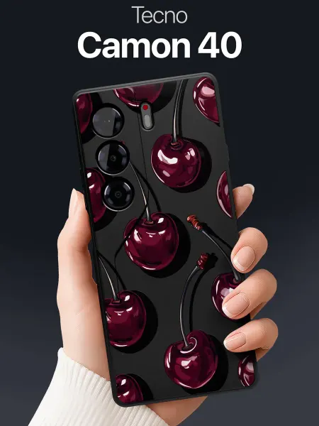 SCDesign Чехол на Tecno Camon 40 с вишнями