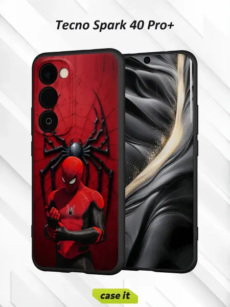 Case it Чехол на Tecno Spark 40 Pro+с принтом Питер Паркер Marvel