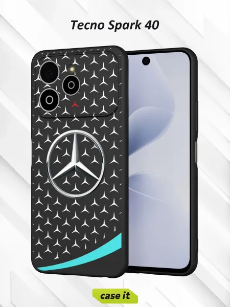 Case it Чехол на Tecno Spark 40 принт трехлучевая звезда Mercedes
