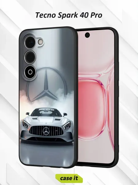 Case it Чехол на Tecno Spark 40 Pro с принтом суперкар Mercedes-AMG
