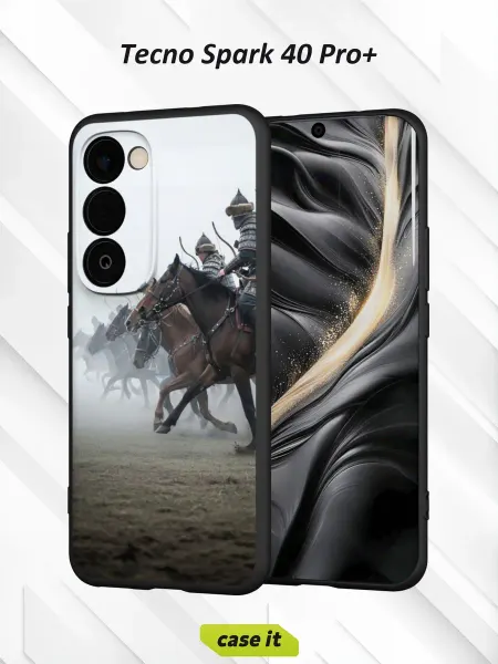 Case it Чехол на Tecno Spark 40 Pro+с принтом атака конных воинов