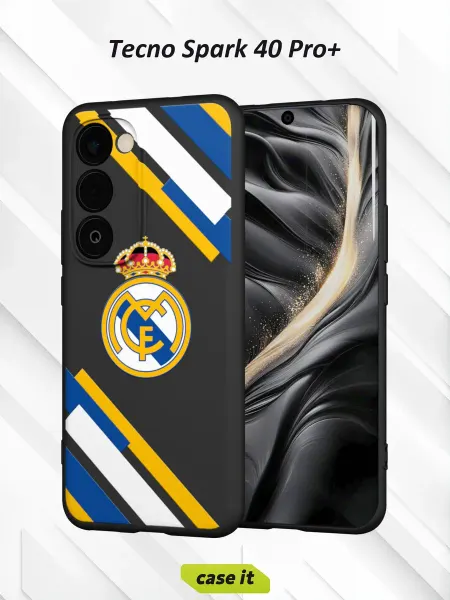 Case it Чехол на Tecno Spark 40 Pro+ с принтом Футбольный клуб Реал