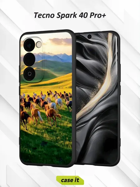 Case it Чехол на Tecno Spark 40 Pro+с принтом Лошади