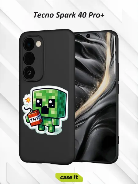 Case it Чехол на Tecno Spark 40 Pro+с принтом Майнкрафт