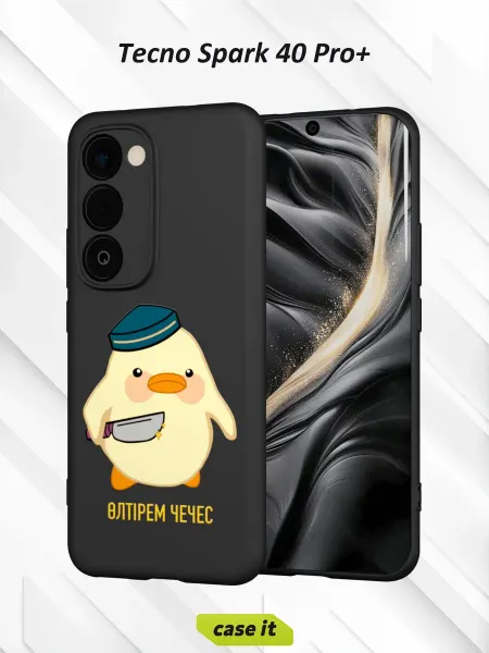Case it Чехол на Tecno Spark 40 Pro+с принтом Черный Человек-Паук
