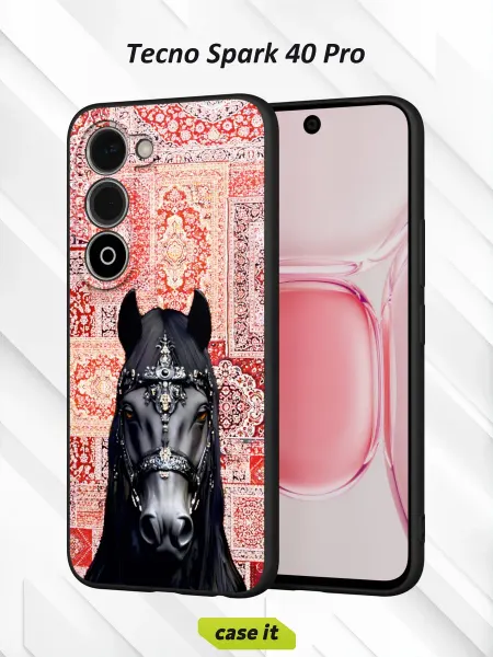 Case it Чехол на Tecno Spark 40 Proс принтом лошадь на ковре
