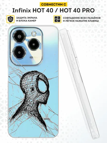 DesignOnCase Чехол на Infinix HOT 40 HOT 40 PRO с принтом Spider man