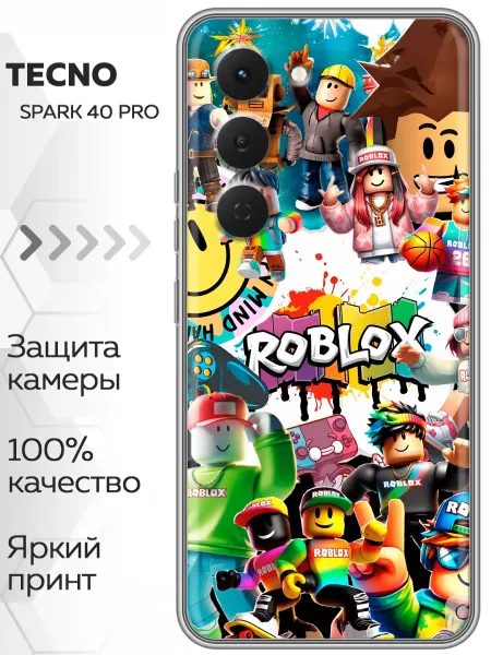 Marketclub Чехол на Tecno Spark 40 Pro Roblox Роблокс