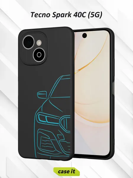 Case it Чехол на Tecno Spark 40C (5G) с принтом силуэт BMW 5 серии