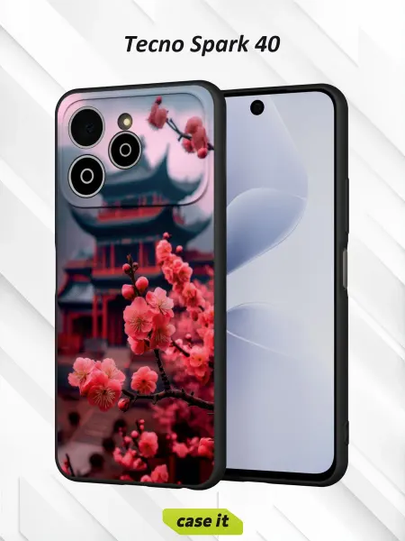 Case it Чехол на Tecno Spark 40с принтом японская вишня