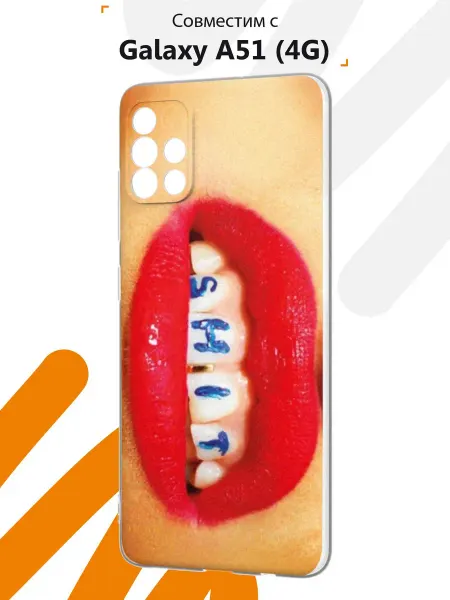 Мобилиус Чехол на Samsung A51 4G с принтом Губы