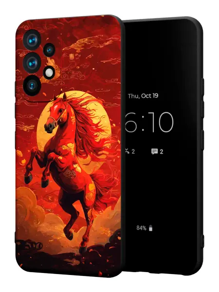 PBl store Чехол на Samsung A52 4G Красная Огненная Лошадь