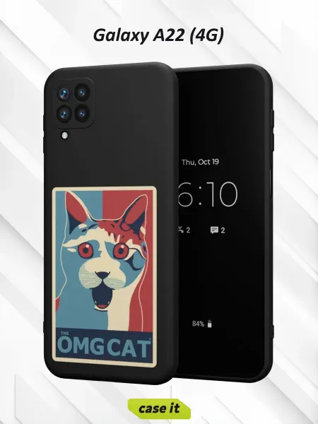 Case it Чехол на Samsung A22 4Gс принтом OMG котик