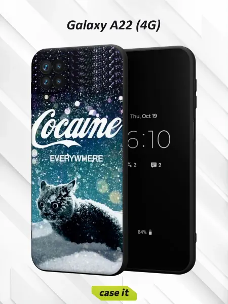 Case it Чехол на Samsung A22 4Gс принтом Умный кот
