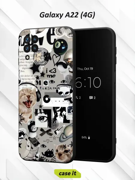 Case it Чехол на Samsung A22 4Gс принтом Котик
