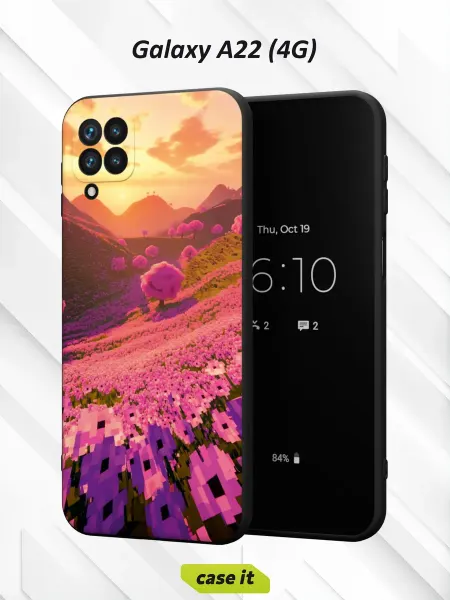 Case it Чехол на Samsung A22 4Gс принтом Пиксельные поля