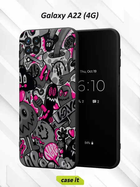 Case it Чехол на Samsung A22 4Gс принтом Эмо смайлы
