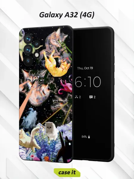 Case it Чехол на Samsung A32 4Gс принтом Космические коты