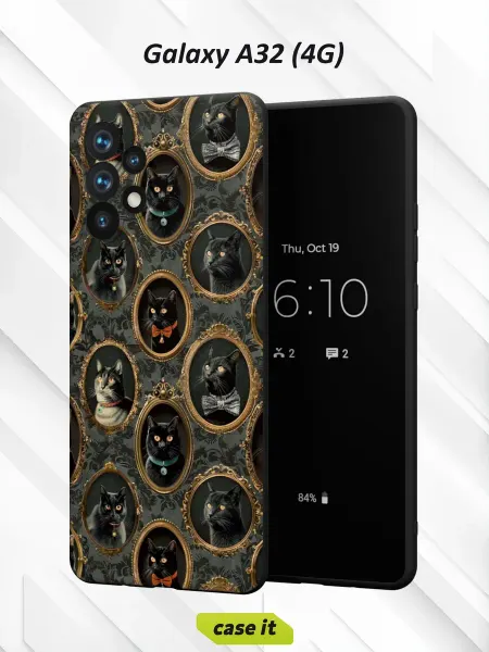 Case it Чехол на Samsung A32 4Gс принтом Портреты кошек