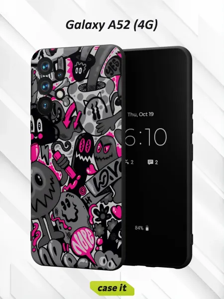 Case it Чехол на Samsung A52 4Gс принтом Эмо смайлы