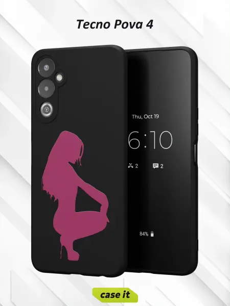 Case it Чехол на Tecno Pova 4с принтом Девушка