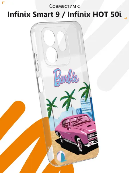 Мобилиус Чехол на Infinix Smart 9 Infinix HOT 50i с принтом Barbie