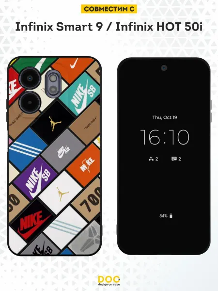 DesignOnCase Чехол на Infinix Smart 9 Infinix HOT 50i с принтом Nike