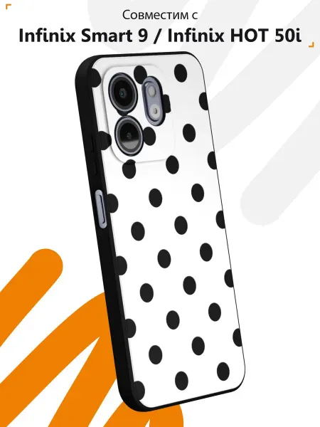 Мобилиус Чехол на Infinix Smart 9 Infinix HOT 50i принт Горошек