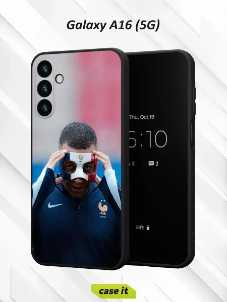 Case it Чехол на Samsung A16 (5G) с принтом Мбаппе в защитной маске