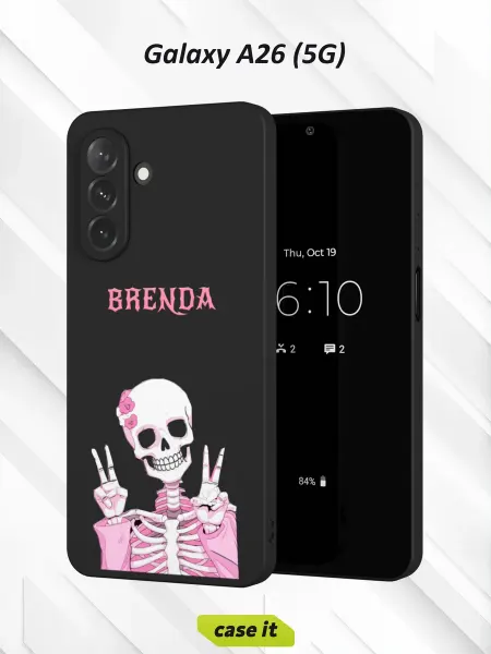 Case it Чехол на Samsung A26 (5G)с принтом Розовый скелет