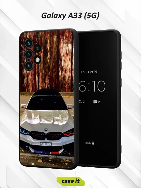 Case it Чехол на Samsung A33 5G с принтом BMW белого цвета