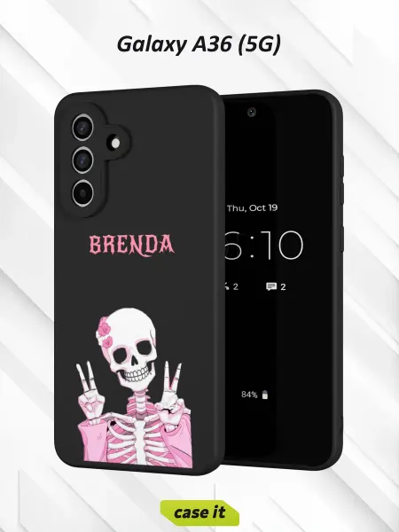 Case it Чехол на Samsung A36 (5G)с принтом Розовый скелет