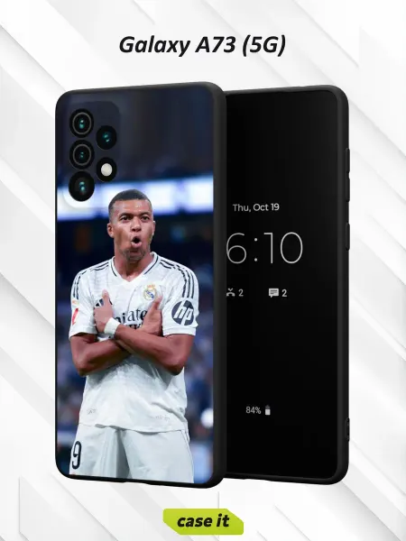 Case it Чехол на Samsung A73 5G Kylian Mbappé in a white uniform