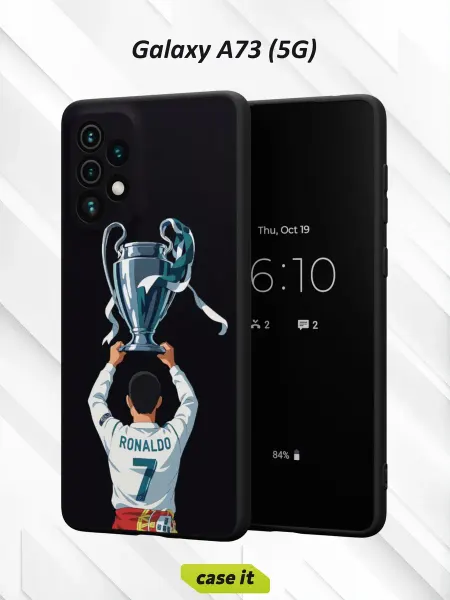 Case it Чехол на Samsung A73 5G с принтом Роналду с кубком