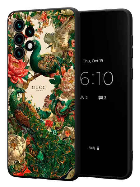 PBl store Чехол на Samsung A73 5G с принтом Павлин Gucci