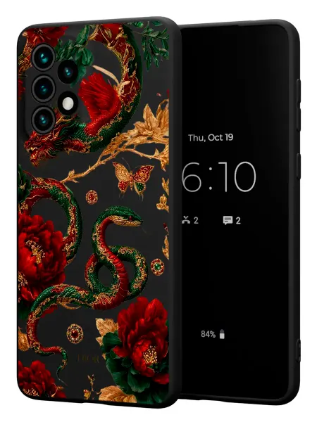 PBl store Чехол на Samsung A73 5G с принтом Змеи и розы