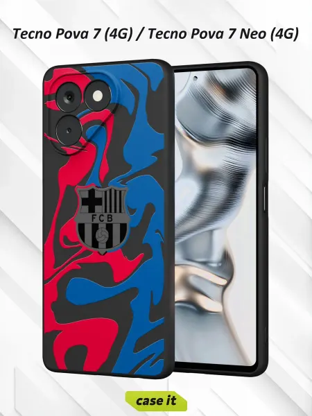 Case it Чехол на Tecno Pova 7 Neoс принтом FC Barcelona