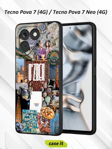 Case it Чехол на Tecno Pova 7 Neoс принтом O'ZBEK