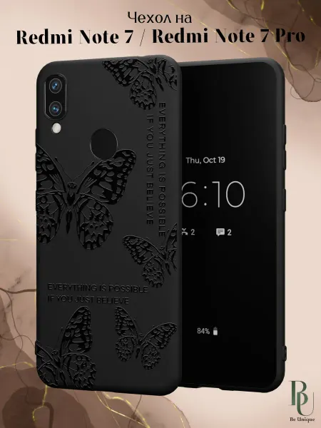 Be Unique Чехол на Redmi Note 7 Note 7 Pro с принтом Бабочки
