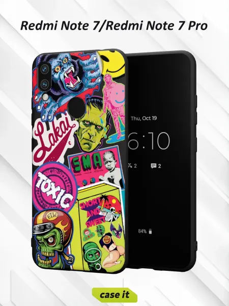 Case it Чехол на Redmi Note 7с принтом Toxic mix