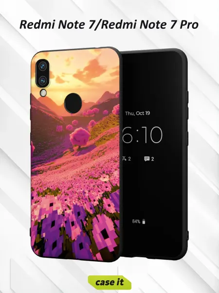 Case it Чехол на Redmi Note 7с принтом Пиксельные поля