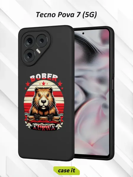 Case it Чехол на Tecno Pova 7с принтом Бобер