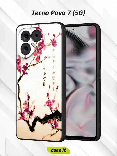 Case it Чехол на Tecno Pova 7с принтом китайская живопись
