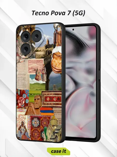 Case it Чехол на Tecno Pova 7с принтом Коллаж