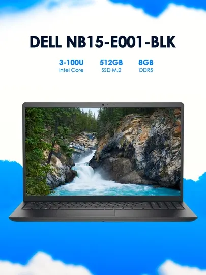 Ноутбук Dell NB15-E001-BLK Core 3-100U Black 15.6" 120Hz