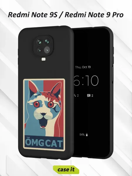 Case it Чехол на Redmi Note 9S и 9 Proс принтом OMG котик
